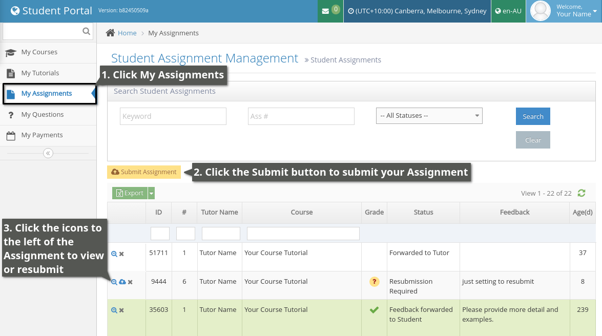 student assignment submission portal