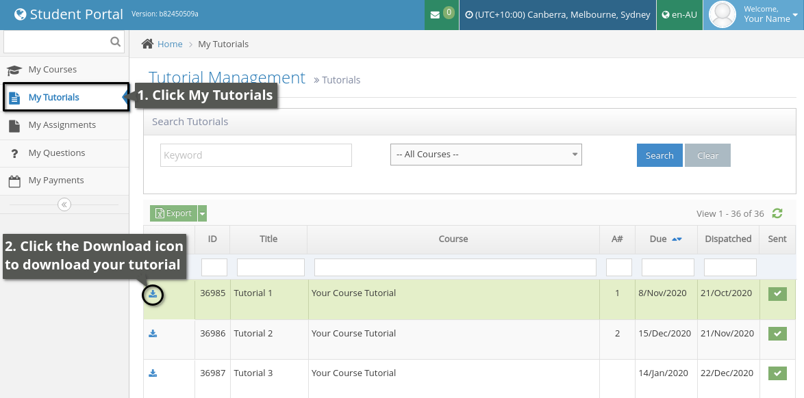 Student Portal - How To View Your Tutorials